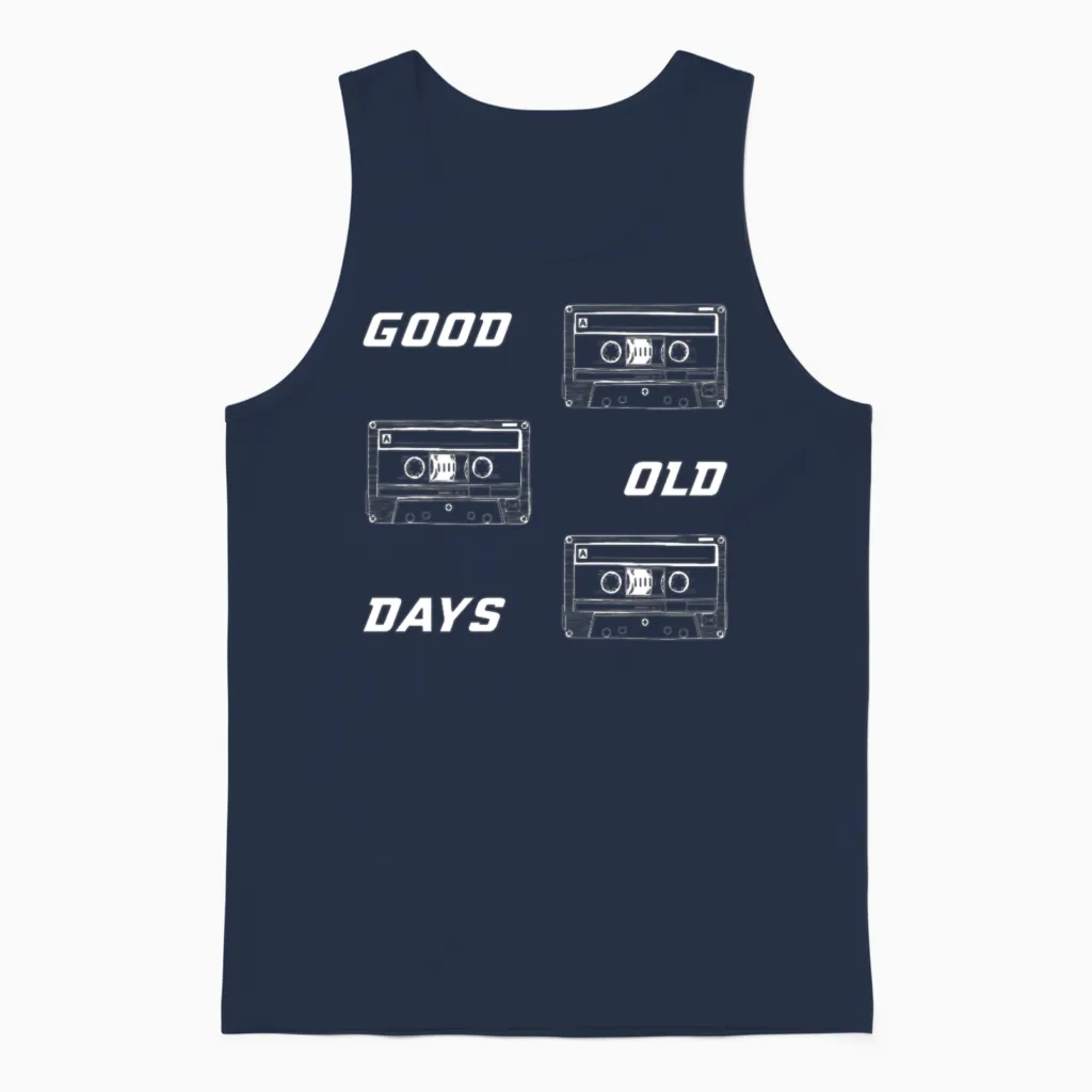Retro Cassette Nostalgia Unisex Tank Top - Navy