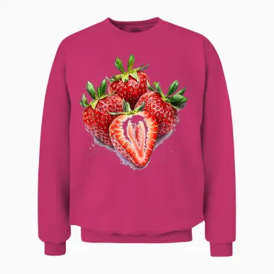 Erdbeere Obst Motiv Aquarell Kunstwerk Erdbeere Unisex Sweatshirt - Heliconia