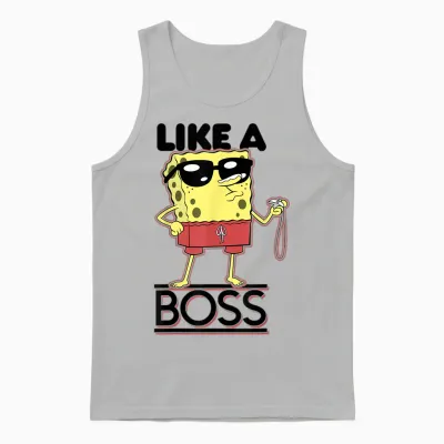 Spongebob Squarepants Lifeguard Like a Boss T-Shirt, Grey Unisex Tank Top - Ash