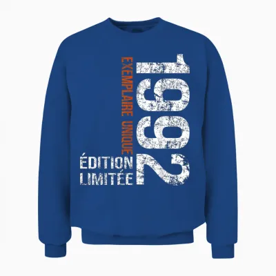 Vintage 1992 Gift 34 Years Man Birthday Humour Unisex Sweatshirt - Royal