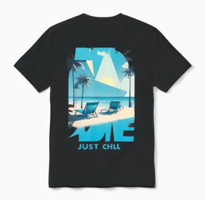 Just Chill Retro V4 Unisex T-Shirt - Black