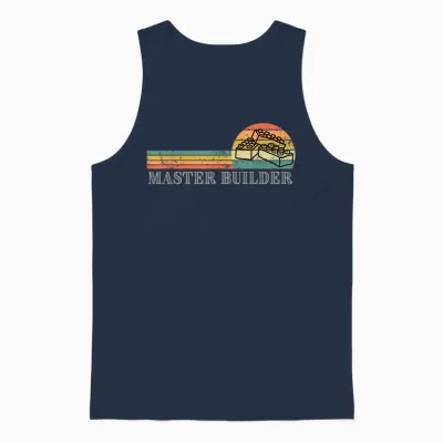 Master Builder - Block Building Kids & Adults Birthday Gift T-Shirt Small Unisex Tank Top - Navy