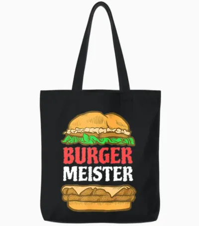 Men's Burger Meister T-Shirt I Bürgermeister Grillen Bbq Grill T-Shirt, Black Tote Bags - Black