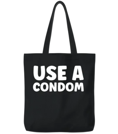 Use a Condom Tote Bags - Black
