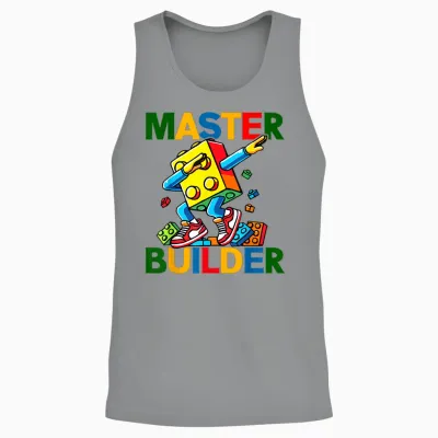 Master Builder Dabbing Boy Brick Building Blocks Unisex Tank Top - Sport Grey