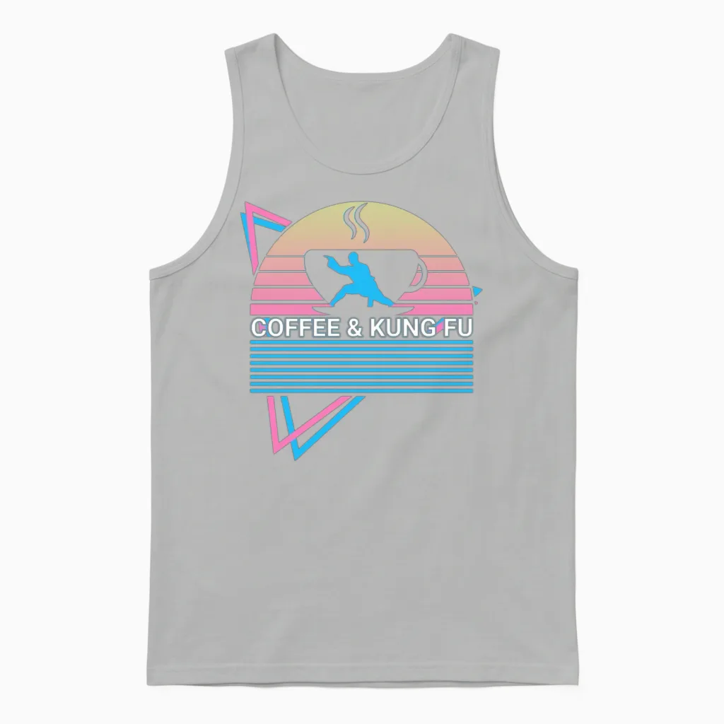 Kung Fu Retro Unisex Tank Top in Ash