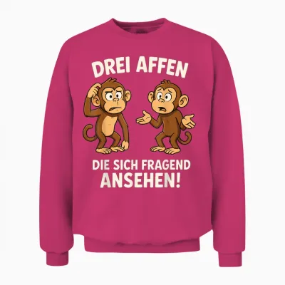 Drei Affen Die Sich Fragend Ansehen Sarkasmus Ironisches Unisex Sweatshirt - Heliconia