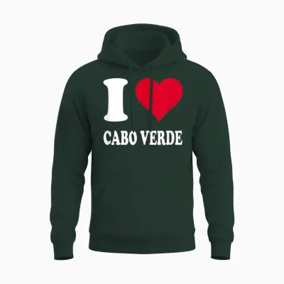 Red Heart I Love Cabo Verde T-Shirt, Black, S Unisex Hoodie - Forest