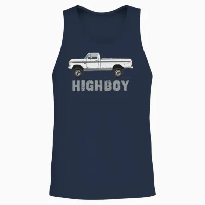 Highboy Pure White Unisex Tank Top - Navy