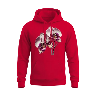 Elegant Orchids Unisex Hoodie - Red