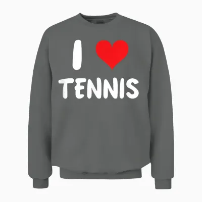 I Love Tennis - Player Sports Unisex Sweatshirt - Graphite Heather