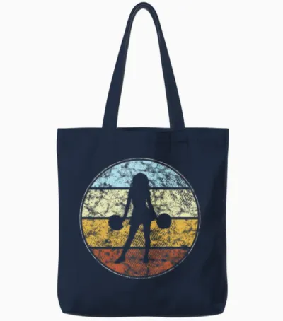 Cheerleading Retro Tote Bags - Navy