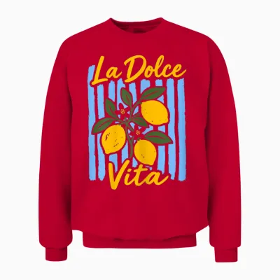 La Dolce Vita Citron Vacances D'été Italiennes Vintage Unisex Sweatshirt - Red