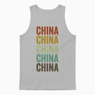 China Retro Vintage Unisex Tank Top - Ash