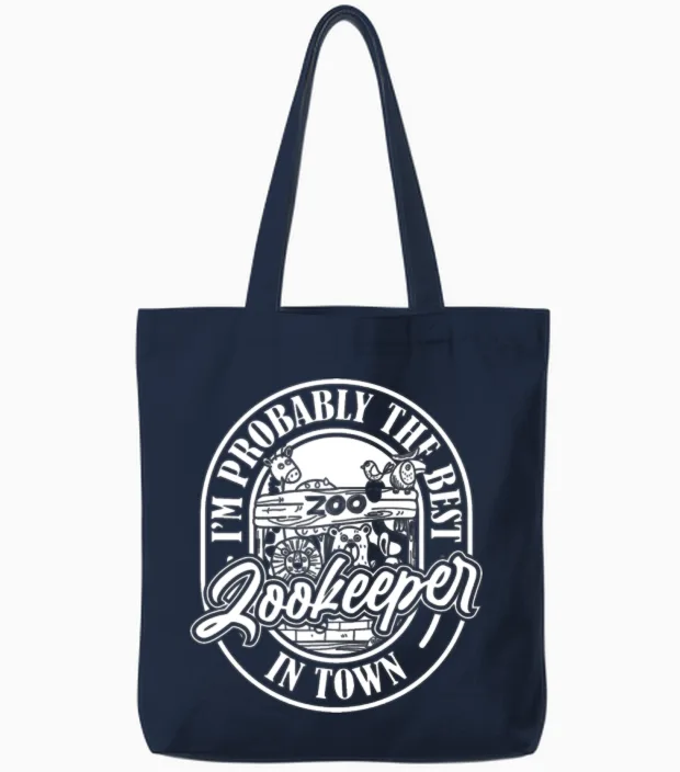 Zookeeper Funny Tote Bags in Navy