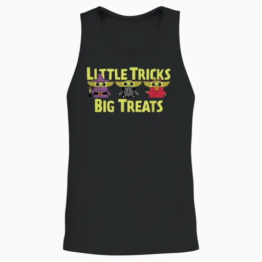 Amazon Essentials the Mandalorian Spooky Grogu Halloween Costumes Little Trick Unisex Tank Top - Black