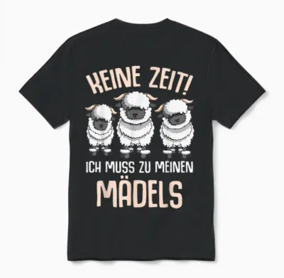 Walliser Schwarznasenschaf Schafe Unisex T-Shirt - Black