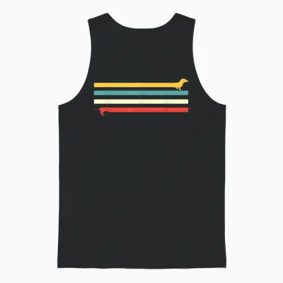 Dackel Retro Rauhaardackel Hunde Unisex Tank Top - Black