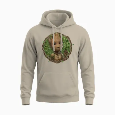 Marvel Studios I Am Groot Wave T-Shirt, Black Unisex Hoodie - Sand
