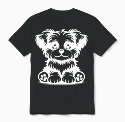 Small Sweet Dog Cute Dog Portrait Unisex T-Shirt - Black