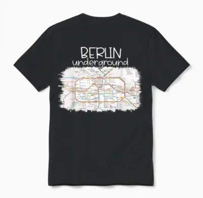 Berlin Underground Touristen Souvenir Andenken Berlin U-Bahn Unisex T-Shirt - Black