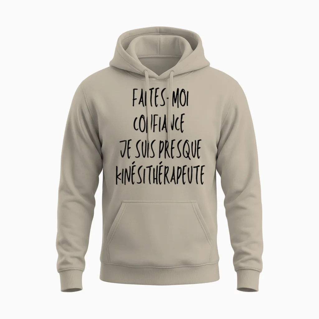 Future Kiné Humor Massage Physiotherapy Super Kinesitherapy Student T-Shirt, White, S Unisex Hoodie in Sand