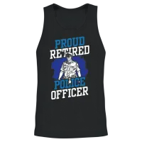 Proud Retired Police Officer Retirement Cop Unisex Tank Top - Black – 2