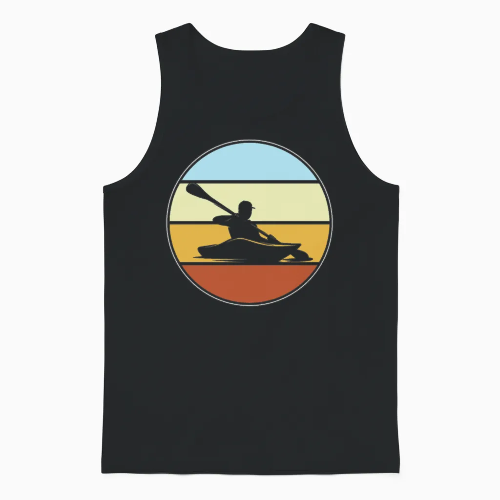 Kayak Retro Unisex Tank Top in Black