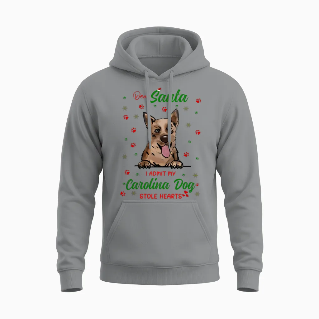 Carolina Dog Dog Christmas Dog Breed Unisex Hoodie in Sport Grey