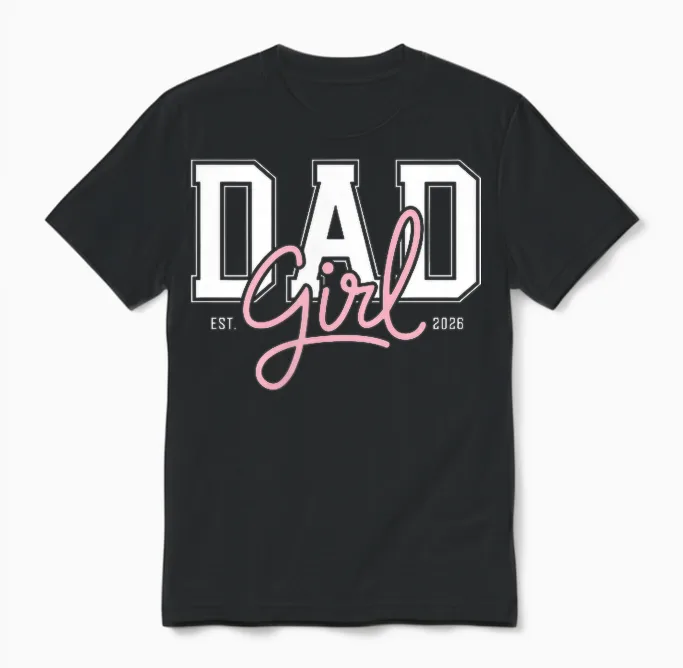 Soon to Be Daddy of Baby Girl 2026 Promoted to Daddy New Dad Unisex T-Shirt in Black