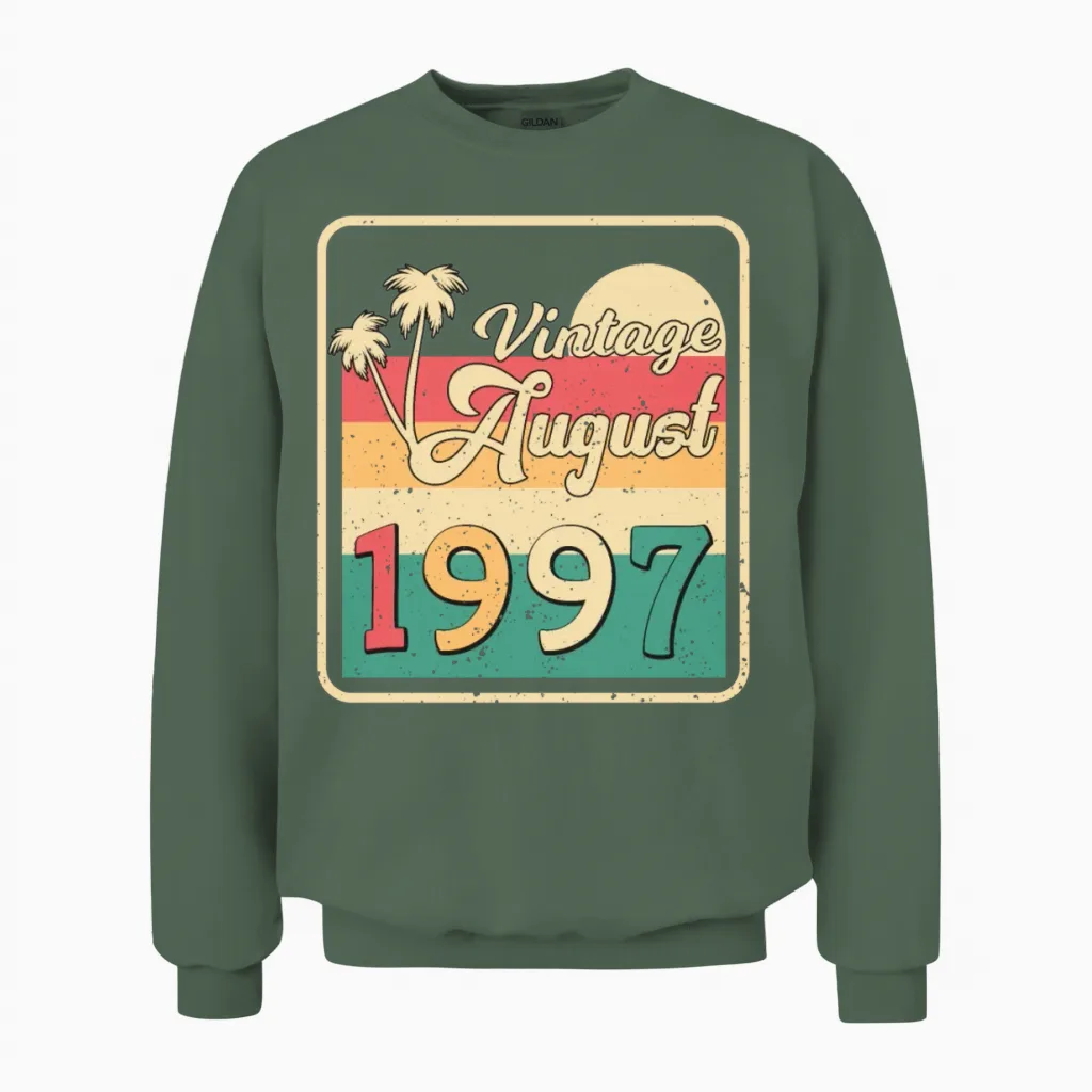 1997 August Retro Unisex Sweatshirt - Military Green
