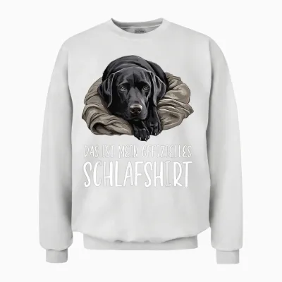 Cute Dog Official Sleep Shirt Labrador Retriever T-Shirt, Black Unisex Sweatshirt - White