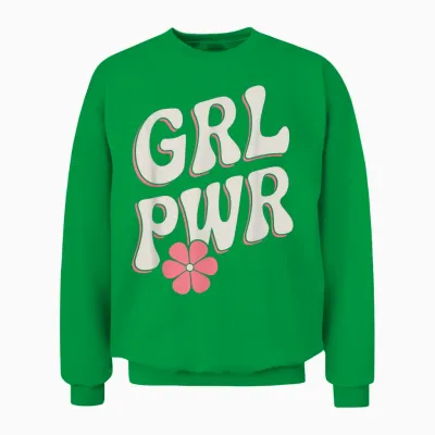 Frauen Power Grl Pwr Motivation Stärke Feministin Power Girl Unisex Sweatshirt - Irish Green