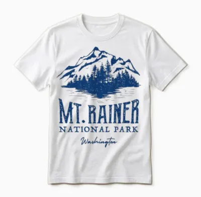 Outdoors Mount Rainier National Park Hiking Unisex T-Shirt - White