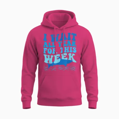 I Wait All Year for This Week - Funny Shark Lover 2025 Ocean Unisex Hoodie - Heliconia