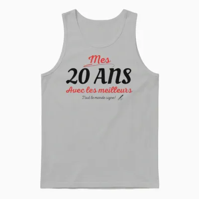 To Sign 20 Years Anniversary Gift Anniv 20 Years Signature T-Shirt, White Unisex Tank Top - Ash