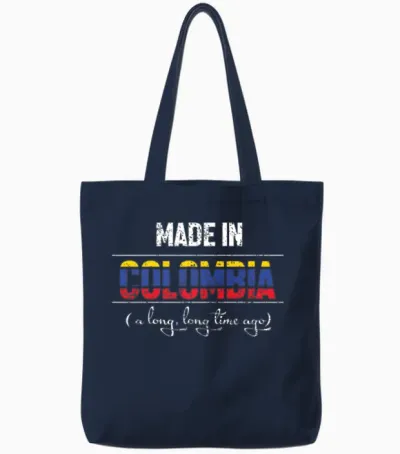 Made in Colombia Funny Colombian Tote Bags - Navy