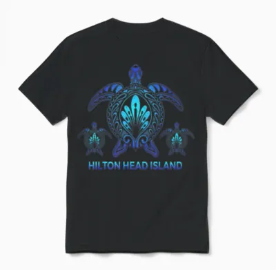 Hilton Head Island South Carolina Turtle Souvenirs Unisex T-Shirt - Black