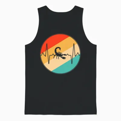 Cancer Retro Heartbeat Unisex Tank Top - Black