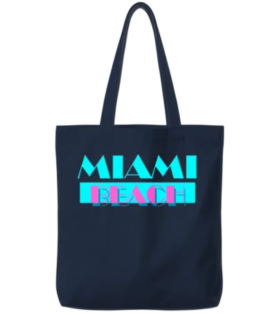 Miami Beach Tote Bags - Navy