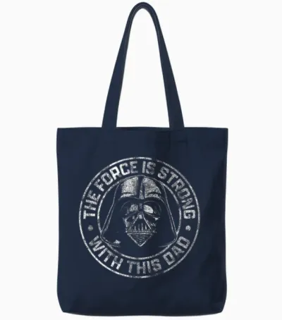 Star Wars Father's Day Darth Vader Strong Force Dad Disney+ Tote Bags - Navy