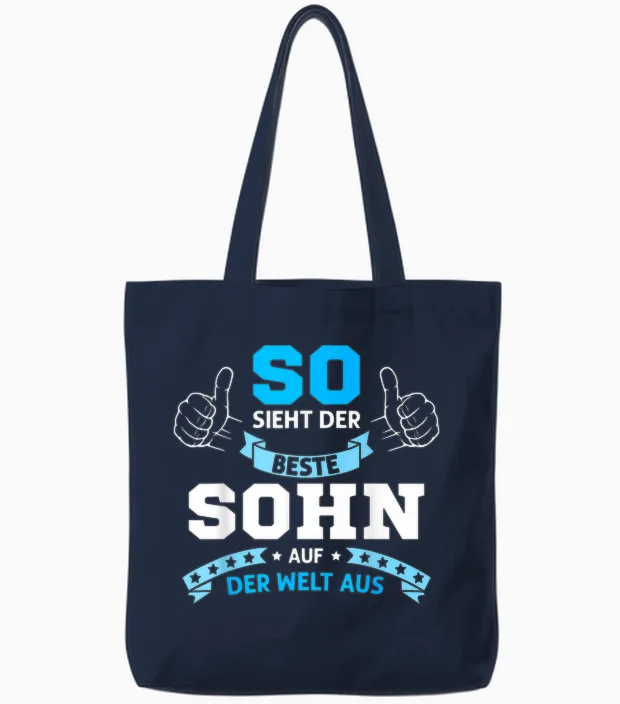 So Sieht Der Beste Sohn Der Welt Aus, Bester Sohn Tote Bags in Navy