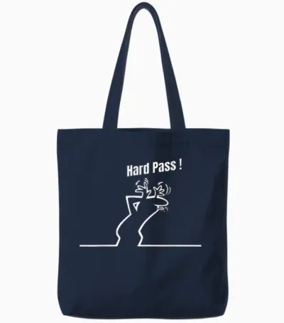Hard Pass Design Inspired by the Iconic La Linea Style Tote Bags - Navy