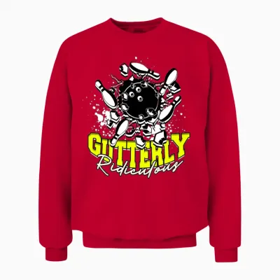 Bowling Gutterly Ridiculous Unisex Sweatshirt - Red