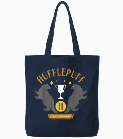 Harry Potter New Design 2025 Hufflepuff Pride Tote Bags - Navy