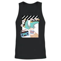 Retro Vintage Roller Skate Unisex Tank Top - Black – 2