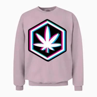 Psychedelic Weed Unisex Sweatshirt - Light Pink