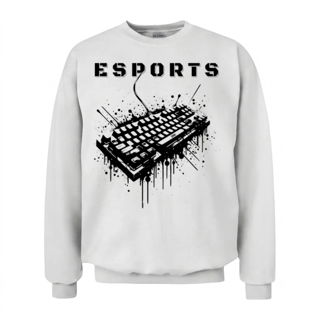 Esports Gaming Design Unisex Sweatshirt - White