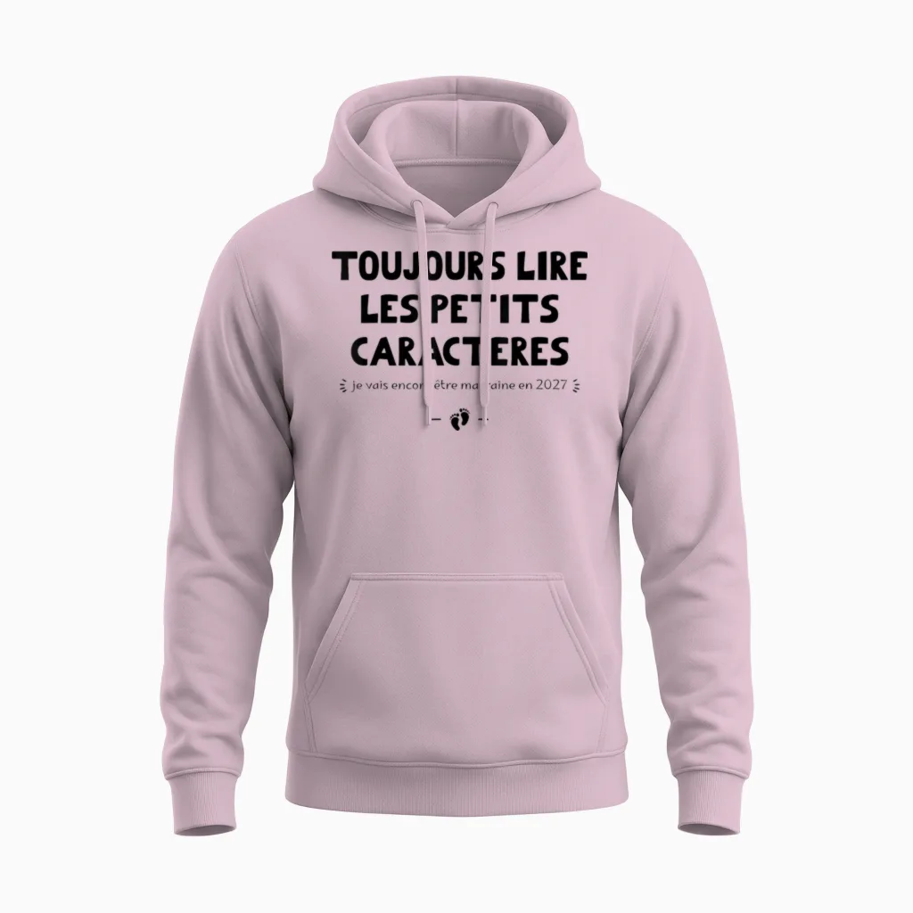 Annonce Marraine 2eme Fois Je Vais Encore être Marraine 2027 Unisex Hoodie in Light Pink
