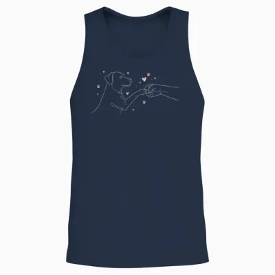 People Punch Hand Dog Friendship Fist Dogs Paw Unisex Tank Top - Navy